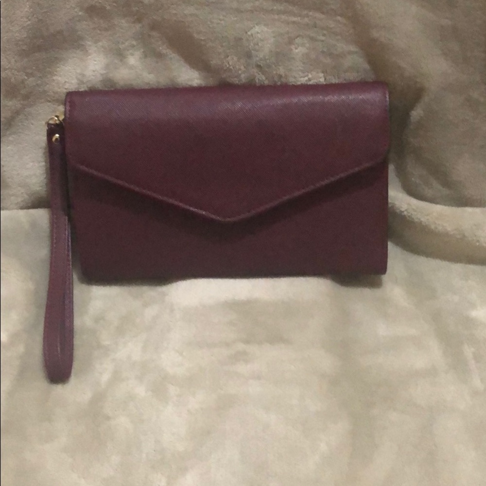 Burgundy rfid blocking travel wallet
